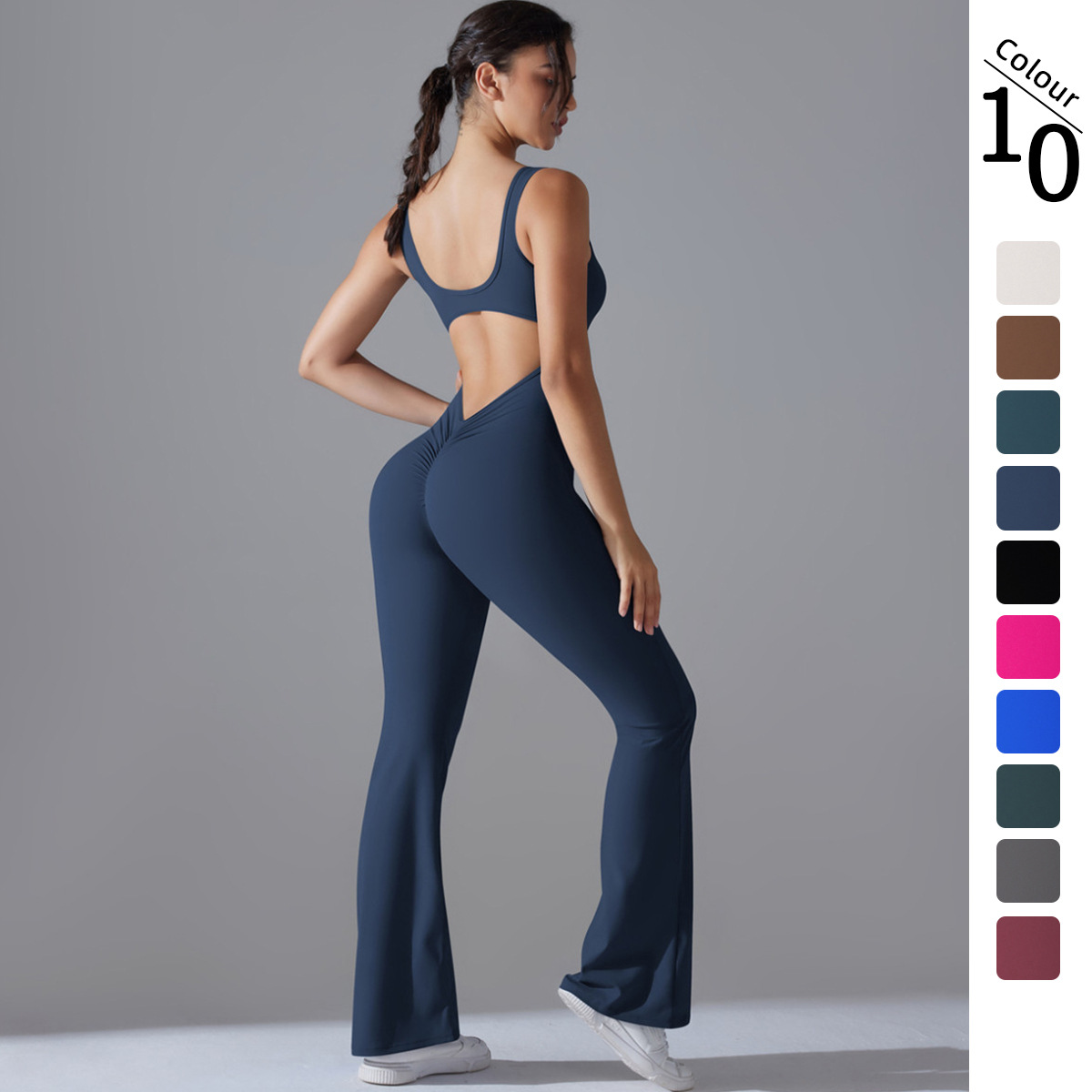 Herbal Yoga - Sexy Back V Jumpsuit Gym Set