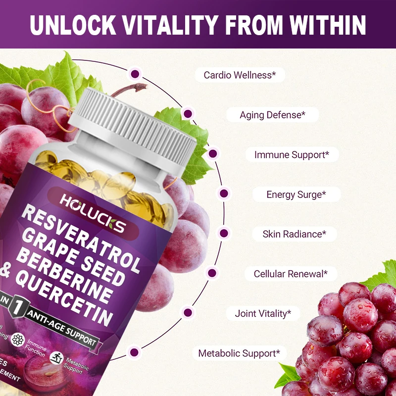 HOLUCKS Organic Resveratrol Ca - Wellness Quercetin avis et prix