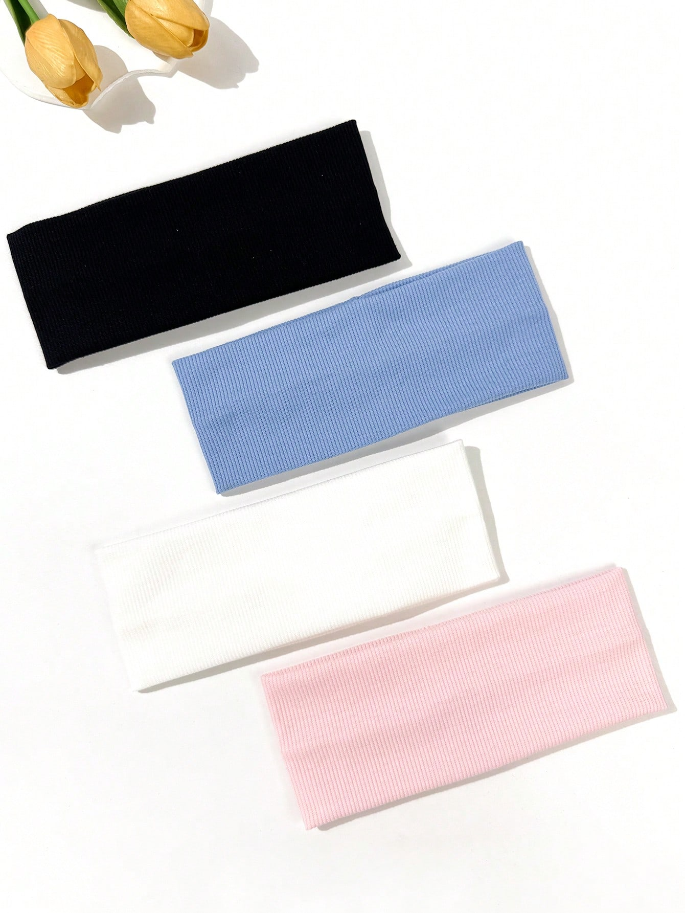 4-piece set of solid-color hai - Herbal Yoga avis et prix