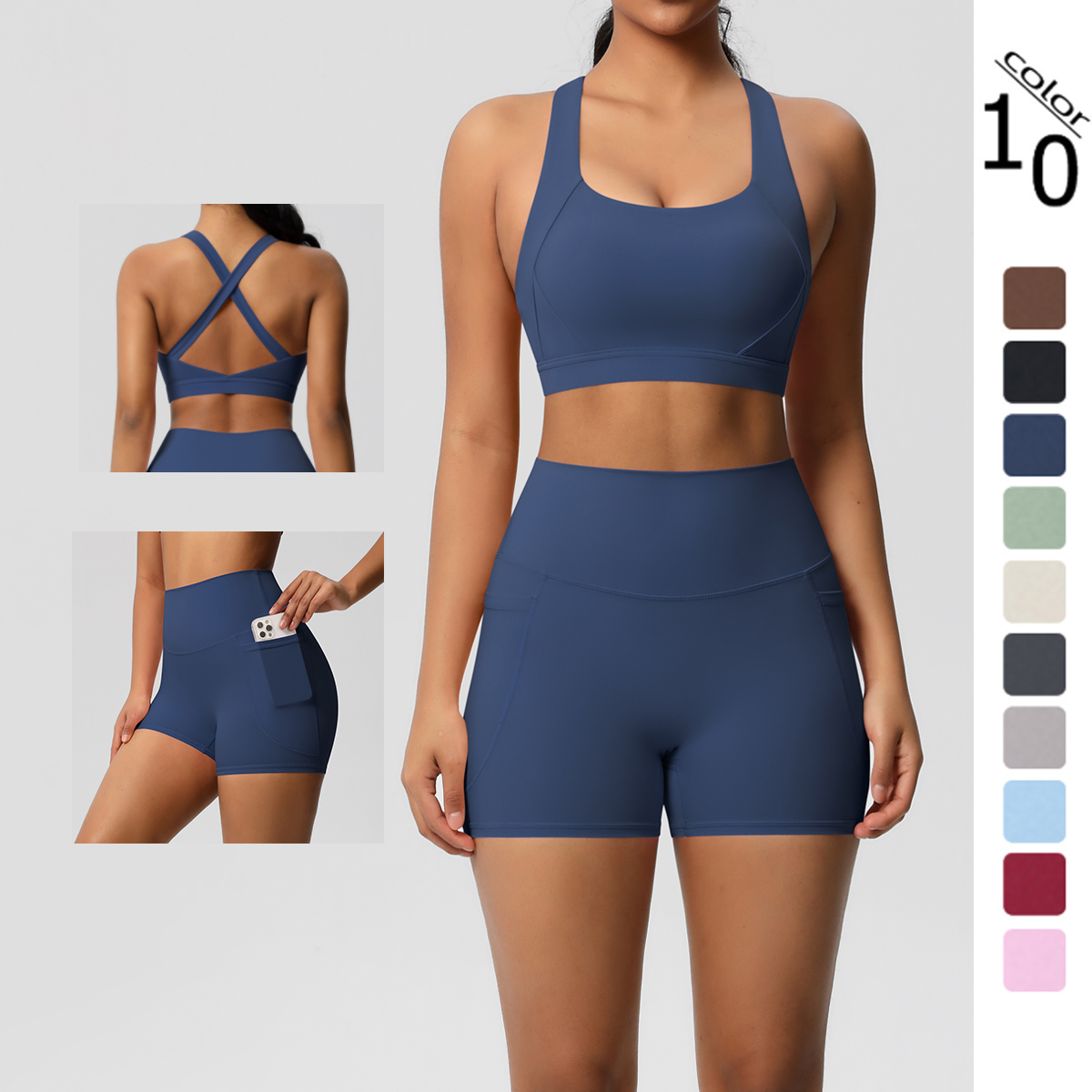2PCS Sportswear With Pocketed  - Herbal Yoga avis et prix