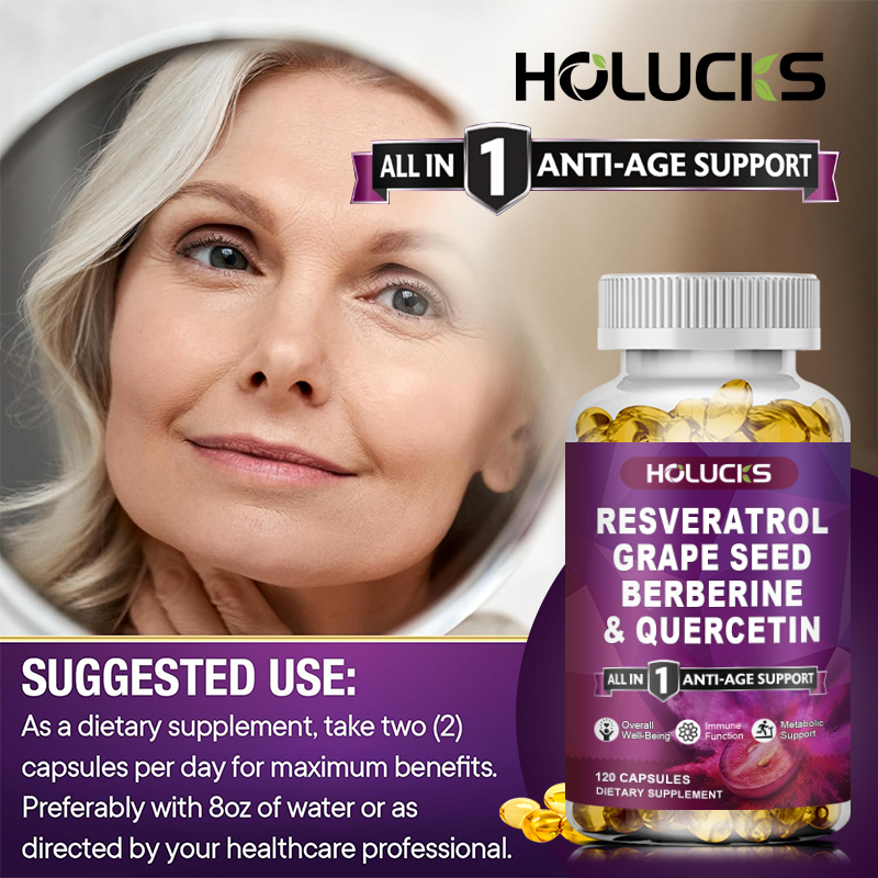 HOLUCKS Resveratrol Supplement - Wellness Quercetin avis et prix