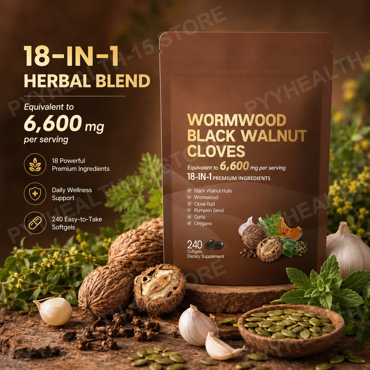 18-in-1 Wormwood Black Walnut  - Herbal Wellness For You avis et prix
