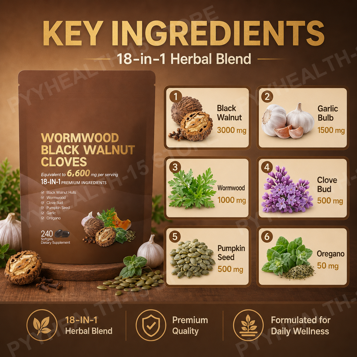 18-in-1 Wormwood Black Walnut  - Herbal Wellness For You avis et prix